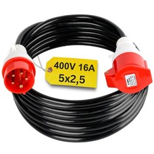 CEE Verlängerungskabel 400V 16A IP44 5x2,5 mm² Gummikabel Starkstromkabel DHL