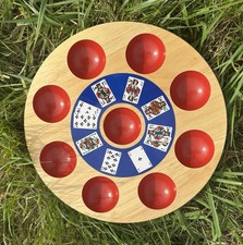 Pochbrett Pochen Holz   25 cm Durchmesser mit Chips Und Verpackung