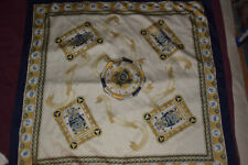 Seidentuch 86 X 86 Cm Gold blau beige Astrologie Sternzeichen 