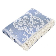 Plaid Tagesdecke PAISLEY blau