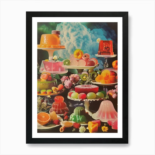 Gelee dessert platte retro - platte,