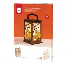 Holz Laterne - Kürbis -