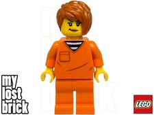LEGO City - Weibliche Gefangene Minifigur Overall aus 60449 (cty1888) TEIL AUSWÄHLEN