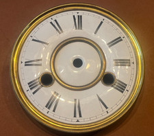 Antik Einzelteil Uhrwerk Zifferblatt defekt 1880-1945 von Uhrmacher 12cm Messing