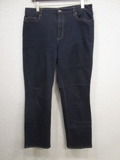 LANDS'END Jeans Hose high rise straight Taschen dunkelblau Gr.44 (M1060-02)