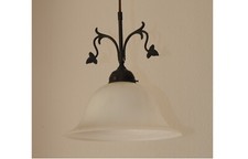 Berliner Lampe Deckenlampe Metall 1 flammig Glasschirm Hängeleuchte