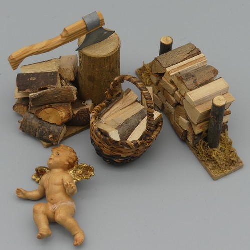 Holzfigur engel hackstock - 4x,
