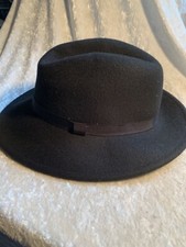 Damen Hut schwarz 100% Wolle