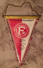 FORTUNA F95 DÜSSELDORF Wimpel, rot-weiß Erfolge in Folie Metallstange 28 cm Loch