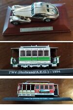 3 Modellautos, Bugatti Atlantic, TW4 1894, Cable Car 1888