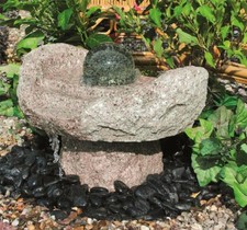Wasserspiel SET Quellstein Niagara Wasserfall 50cm Granit Gartenbrunnen dreh. Gl