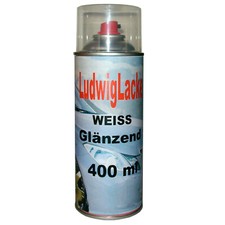 Weiß 1 Spraydose Autolack glänzend  Farbton  WEISS 400ml RAL 9010 Ludwiglacke