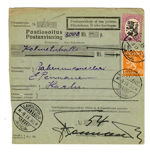 Postanweisung finnland - postanweisung,