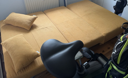 Gelbes schlafsofa chenille - gelbes,