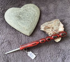 Häkelnadel 4,0 mm Handgemacht Holz Schichtholz Bunt Gedrechselt