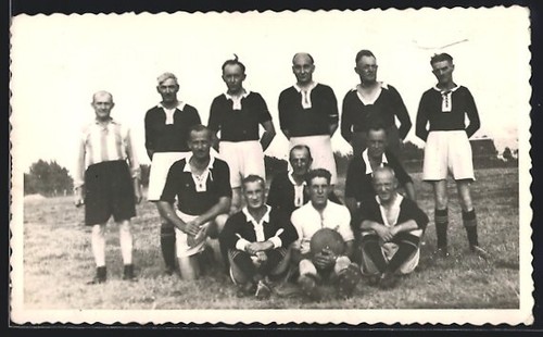 Foto fußball team - foto-ak, beim