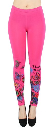Bunt geblümte damen leggings - bunt,