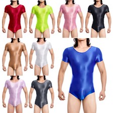 DE Herren Body Overall Kurz Bodysuit Einteiler Jumpsuit Kurzarm Unterwäsche