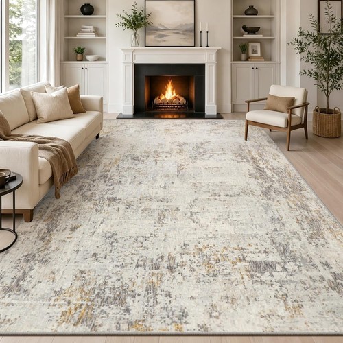 Beige abstrakter teppich - beige,