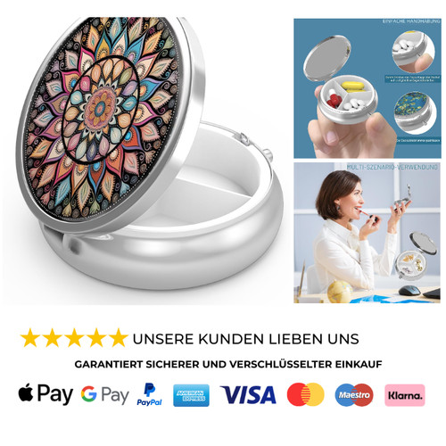 Pillendose fächer metall - pillendose,