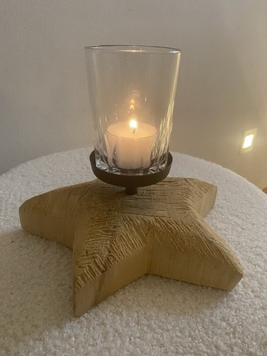 Holz deko kerzenhalter - holz,