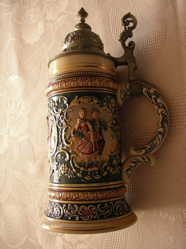 Bierkrug handbemalt reinhold - bierkrug,