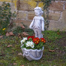 Pflanzschale Mädchen Statue