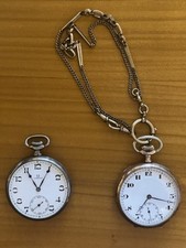 2 hochwertige Taschenuhren in silber (Omega und LWC, Siehe Fotos)