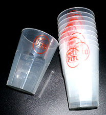 Pitu 10 Stück Festival Becher 0,3l Kunststoff Brasil Milchig Mehrwegbecher Party