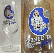 Altes Bierglas - Karmeliter Bräu Bad Neustadt Saale Bayern - 6-seitig Stiel 0,25