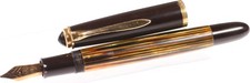 Pelikan 400NN Füllfederhalter, schildpatt gestreift, 14K Goldfeder OM