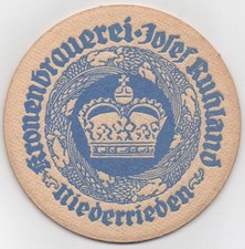 Sehr alter Bierdeckel Kronenbrauerei Niederrieden
