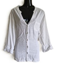 Damen Bluse - edel - LEINEN - Gr XL = 40/42 - weiß - TOP Zustand
