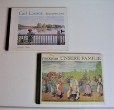 2 x Carl LARSSON Bilder Buch, Bei uns auf dem Lande 1977 & UNSERE FAMILIE 1980