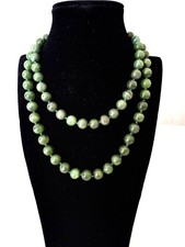 Edelsteinkette Jade-Kugeln einzeln geknotet 80 cm