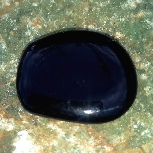 Schwarzer obsidian scheibe - obsidian,