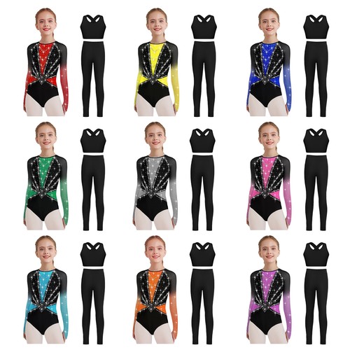 Mädchen 3pcs strass gymnastik - mädchen,