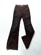 COMMA Damen Hose Wildlederoptik Bootcut Braun Gr. 34