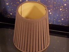 antiker Lampenschirm Stoff braun Plissee Höhe 15,3 cm