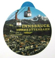 Souvenir-Aufkleber Innsbruck Nordkettenbahn Karwendel Tirol Österreich 80er