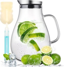 SUSTEAS 2 Liter 70 Unzen Glas Karaffe Krug Mit Deckel Und Auslauf, Wasserkaraffe