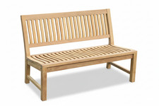 Stabile 3-Sitzer Gartenbank Kingsbury in Premium Teak ohne Armlehne 150 cm