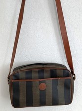 FENDI Handtasche Umhängetasche PEQUIN Streifen, Leder / Kunstleder