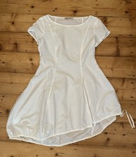 GESINE MORITZ Kleid Weiß Business Kleid Dress luftig Gr. 38 M Deutscher Designer