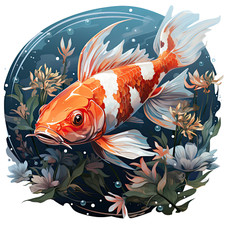 10x car sticker koi fish