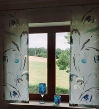 Schiebegardinen im 2 er Set creme grau türkis