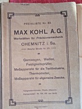Max Kohl AG, antiker Katalog