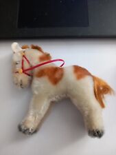 altes Steiff Stofftier Pony Pferd rotes Zaumzeug Halfter gefleckt