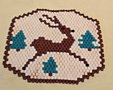 Untersetzer Perlen Plaste Plastikperlen Perlenuntersetzer DDR  Fädelperlen 