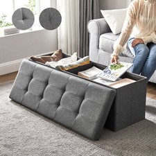 SONGMICS Stizbank Sitzhocker Sitzwürfel Ottomane Faltbarer Aufbewahrungsbox